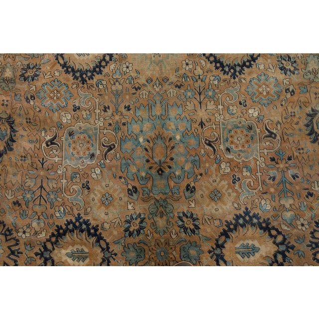 Persian Antique Botanic Persian Kirman Handmade Wool Carpet For Sale - Image 3 of 9
