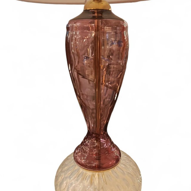 Glass Violet Murano Glass Lamps, Set of 2 For Sale - Image 7 of 11