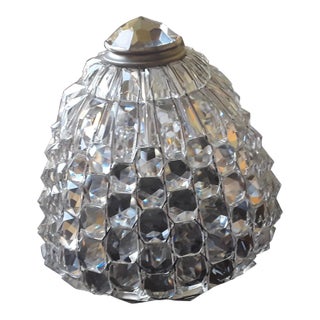 1920s French Art Deco Unusual Cut/Faceted Crystal Ceiling Fixture Shade For Sale