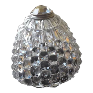 1920s French Art Deco Unusual Cut/Faceted Crystal Ceiling Fixture Shade