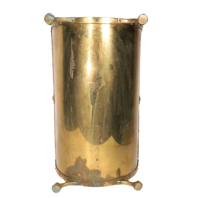 Vintage Brass Fireplace Log Holder For Sale - Image 9 of 10