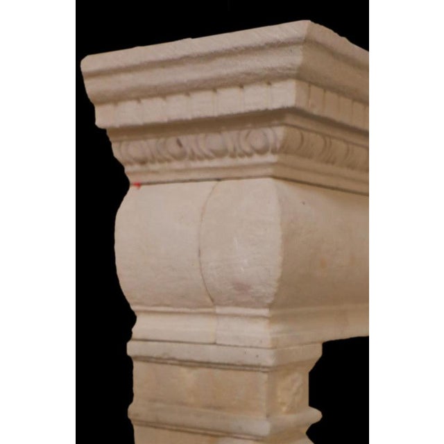 20th Century French Louis XIV Limestone Fireplace Mantel For Sale - Image 3 of 4