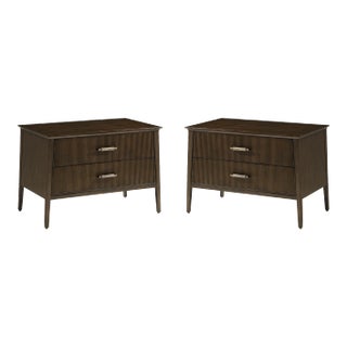 Pair of Modern Low Nightstands For Sale