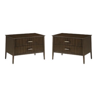 Pair of Modern Low Nightstands For Sale