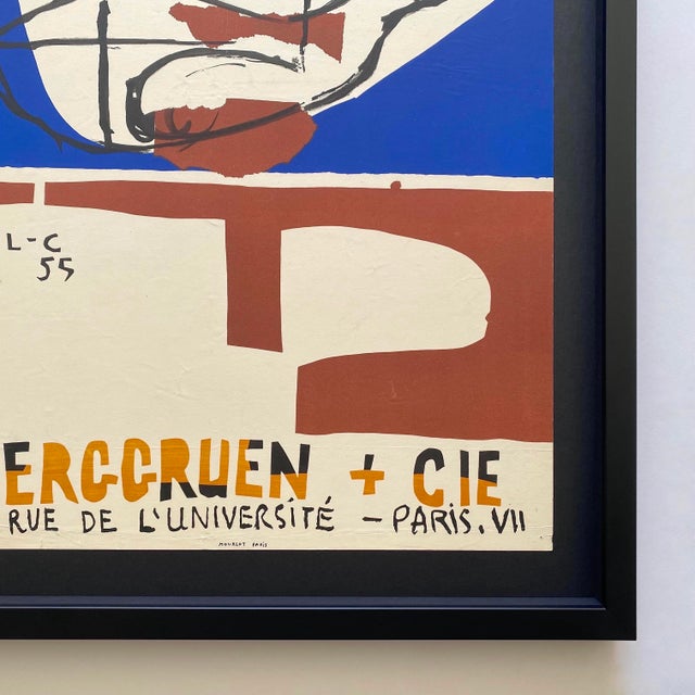 Le Corbusier Vintage 1955 Mid Century Modernist Mourlot Fine Art Lithograph Print " Poeme De l'Angle Droit " Framed Paris Exhibition Poster For Sale - Image 15 of 15
