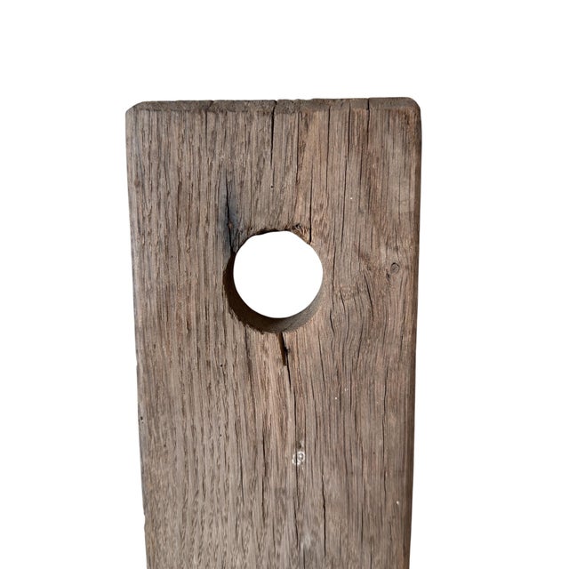 Antique English Oak Stable Harness Rack with Six Wooden Hooks, 1800s For Sale - Image 6 of 9