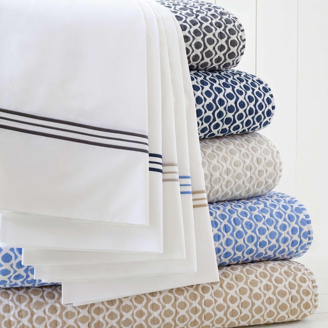 Contemporary Pine Cone Hill by Annie Selke Tyler Indigo Quilt, King For Sale - Image 3 of 5