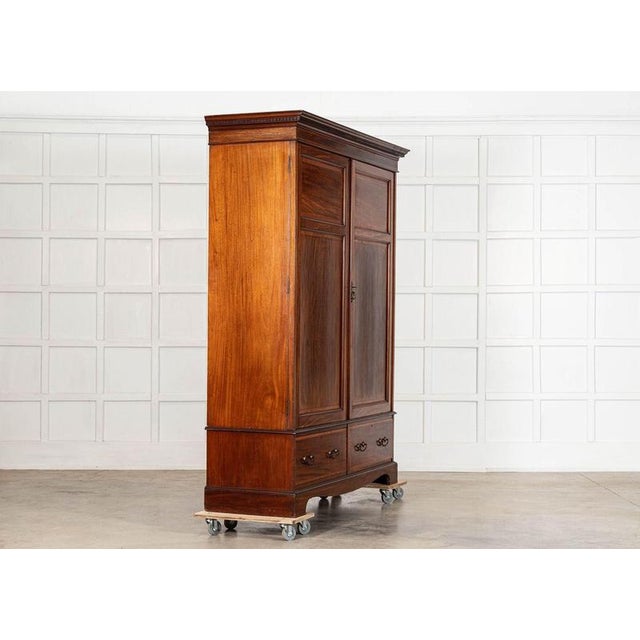 Large English Inlaid Mahogany Double Wardrobe, 1890 For Sale - Image 3 of 18