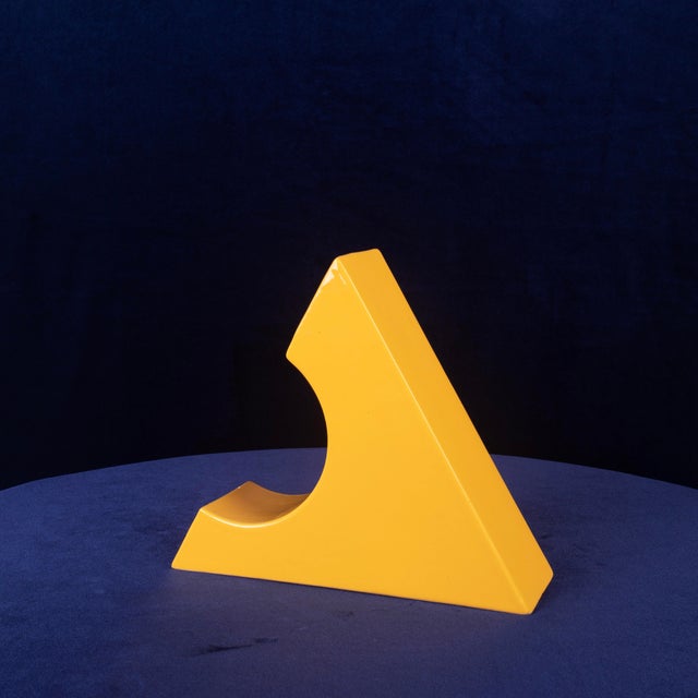 Italian Space Age Sculptural Yellow Glazed Ceramic Vase, 1970s For Sale - Image 9 of 18