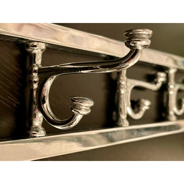 French Art Deco Coat Rack Hanger - Swivel Hooks 1940s, Chrome Plate For Sale - Image 4 of 12