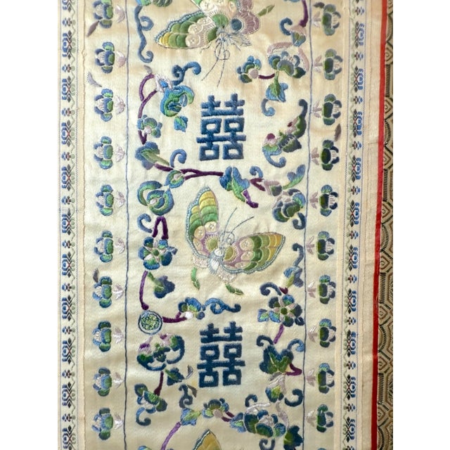 Up for sale is a high quality antique Chinese 19th century Qing Dynasty hand embroidered needlepoint. It is sewn with an...