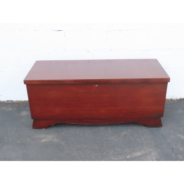 Lane Mid Century Mahogany Cedar Chest Blanket Trunk Bench With a Shelf 6633 For Sale - Image 9 of 16
