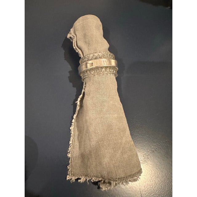 Traditional Mid 20th Century Oneida Lead Crystal Silver Band Napkin Rings- Set of 12 For Sale - Image 3 of 5