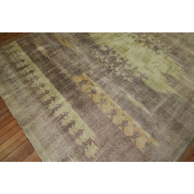 Mid 20th century Turkish Inspired Deco Rug with canteloupe and mint accents on a lavender ground