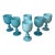 Vintage Portieux Vallerysthal Robin’s Egg Opaline Glass Goblets, France C1930s - Set of 6 For Sale