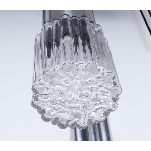 Vintage Glass and Chrome Cascade Pendant Lamp, 1960s For Sale - Image 10 of 13
