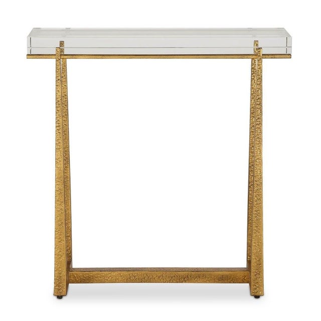 Metal Hammered Gold Side Table For Sale - Image 7 of 8