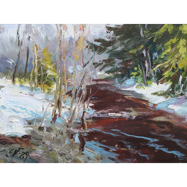 Edgars Vinters, March, 1990, Oil on Cardboard For Sale - Image 7 of 7