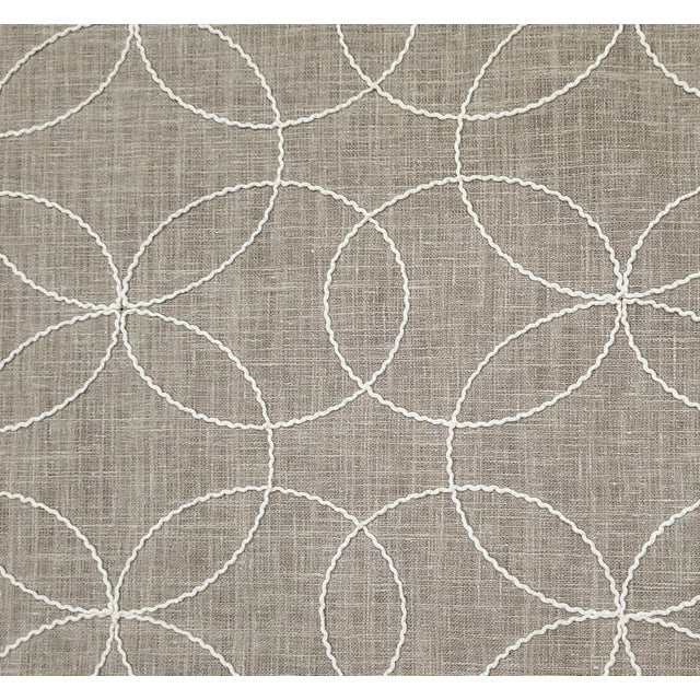 Maxwell Fabrics Maxwell "Turning Wheel" Chickadee Embroidered Ringlet Cotton/Linen Blend Fabric- 5 Yards For Sale - Image 4 of 8