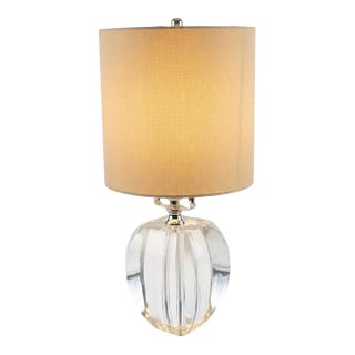 Late 20th Century Solid Crystal Apple Lamp For Sale