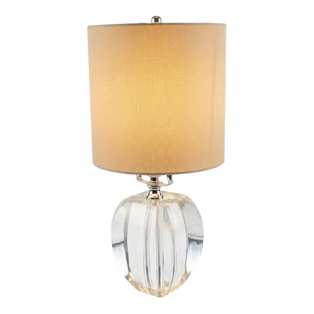 Late 20th Century Solid Crystal Apple Lamp For Sale