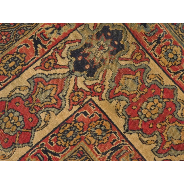 Textile Late 19th Century Antique Persian Kerman Lavar Rug- 10′6″ × 14′10″ For Sale - Image 7 of 13
