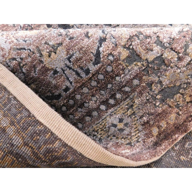 Hand Knotted Bamboo Silk and Wool Rug in High and Low Texture. 7'10"x 9'9" For Sale - Image 15 of 18