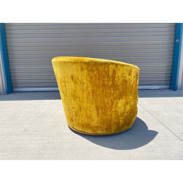 Vintage Yellow Velvet Swivel Lounge Chairs a Pair Chairish