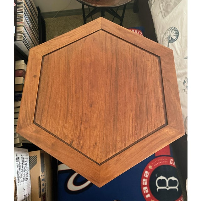 1960s Vintage Six-Sided Drum Rosewood Side Table For Sale - Image 9 of 10