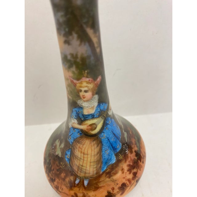 19th Century French Hand-Painted Vase For Sale - Image 4 of 12