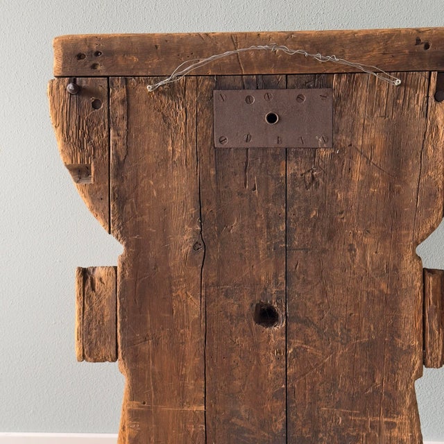 Brown Early 20th Century Industrial Salvage Wood Wall Decor For Sale - Image 8 of 9