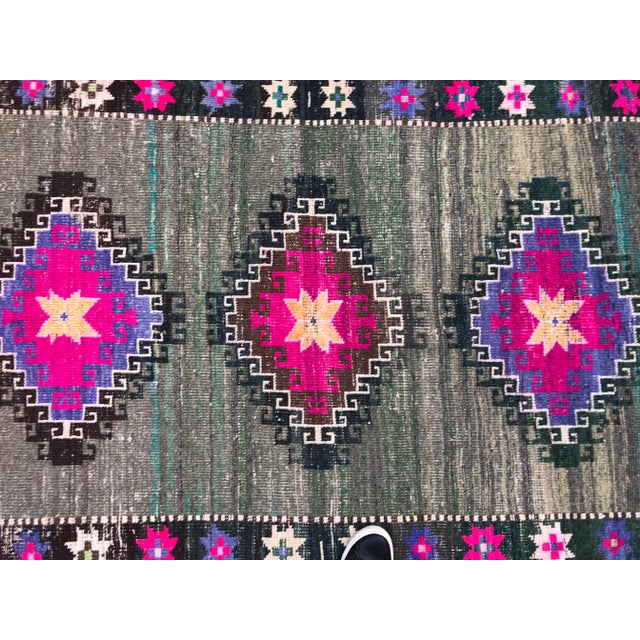 1960s Vintage Turkish Oushak Rug - 3′7″ × 5′11″ For Sale - Image 6 of 11