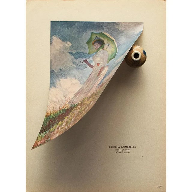 The School of Paris 1950 After Claude Monet "Woman With a Parasol" First Edition Parisian Full-Color Print For Sale - Image 3 of 8