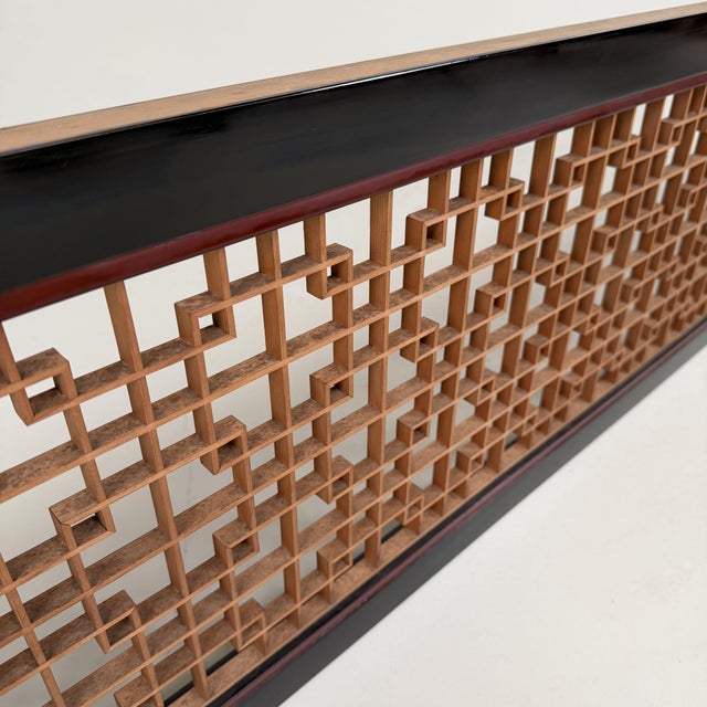 Japanese Ranma with Kumiko Lattice Serene Wall Panel, 1950s For Sale - Image 15 of 17