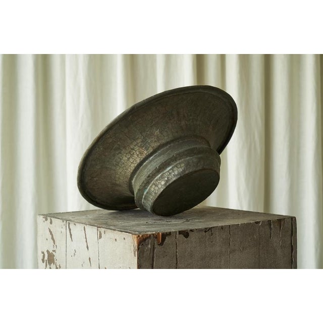 Antique Wabi Sabi Centerpiece in Verdigris Patinated Copper, 1890s For Sale - Image 10 of 11