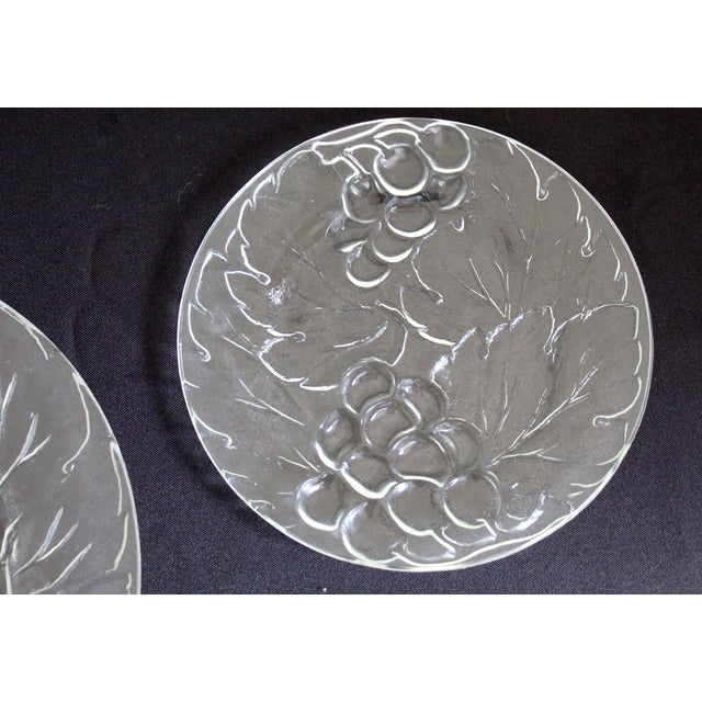 1970s Vintage Kig Indonesia Clear Pressed Glass Grape & Vine Dinnerware Set, 35 Pieces For Sale - Image 5 of 16