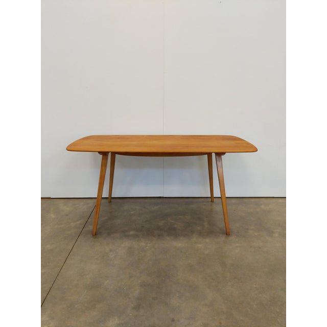 Ercol Vintage Ercol Attributed Mid Century Modern Plank Dining Table For Sale - Image 4 of 8