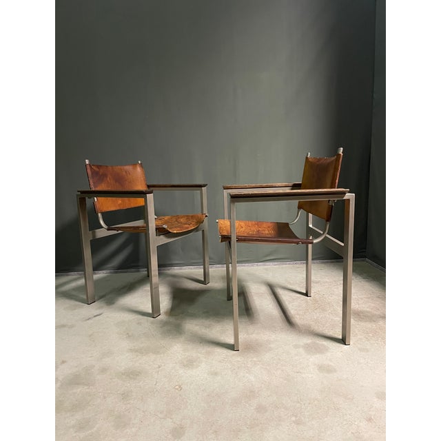 Metal Vintage Armchairs, 1970s, Set of 2 For Sale - Image 7 of 13