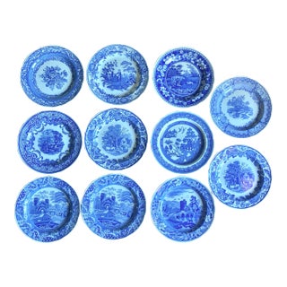 Set of 11 Room Collection Spode Blue Room Dinner Plates For Sale