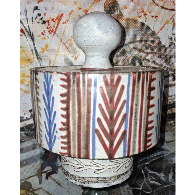 Mid-Century Modern Ceramic Covered Box from Atelier Le Mûrier, 1950s For Sale - Image 3 of 6