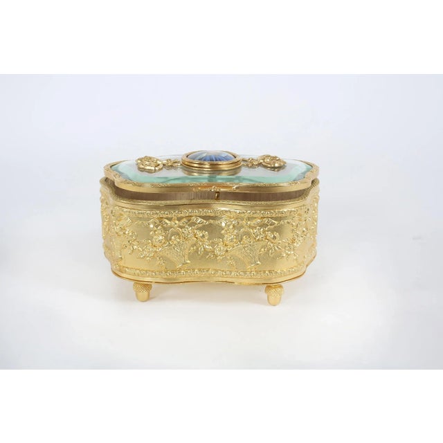 Gold Vintage Gilt Gold Footed Vanity Box For Sale - Image 8 of 9