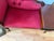 Red Vintage Mid-Century Louis XV Style Telephone Gossip Bench in Red Upholstery For Sale - Image 8 of 8