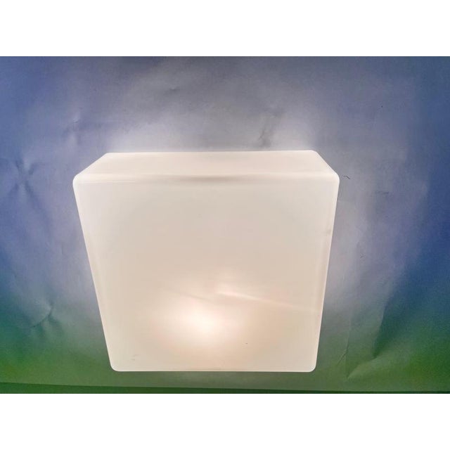 Mid-Century Milk Glass Flush Mount or Wall Light, Former Czechoslovakia, 1970s For Sale - Image 4 of 9