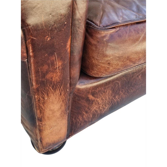 Restoration Hardware Lancaster Luxe Depth Brompton Sofa in Cocoa Leather For Sale - Image 9 of 18