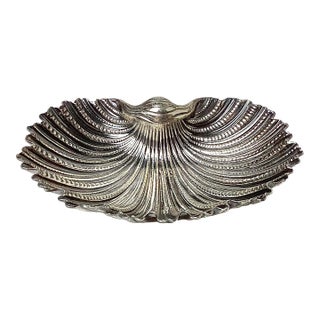 Vintage Italian Buccellati Sterling Silver Small Shell Dish With Original Box & Bag For Sale