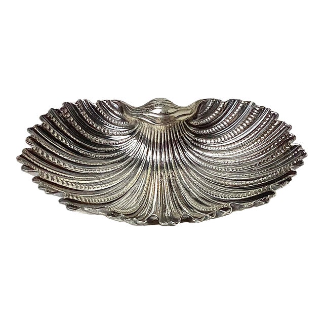 Vintage Italian Buccellati Sterling Silver Small Shell Dish With Original Box & Bag For Sale