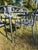 1990s Vintage Star & Dolphin Cast Metal Patio Dining Set – Table & 6 Chairs For Sale - Image 5 of 5