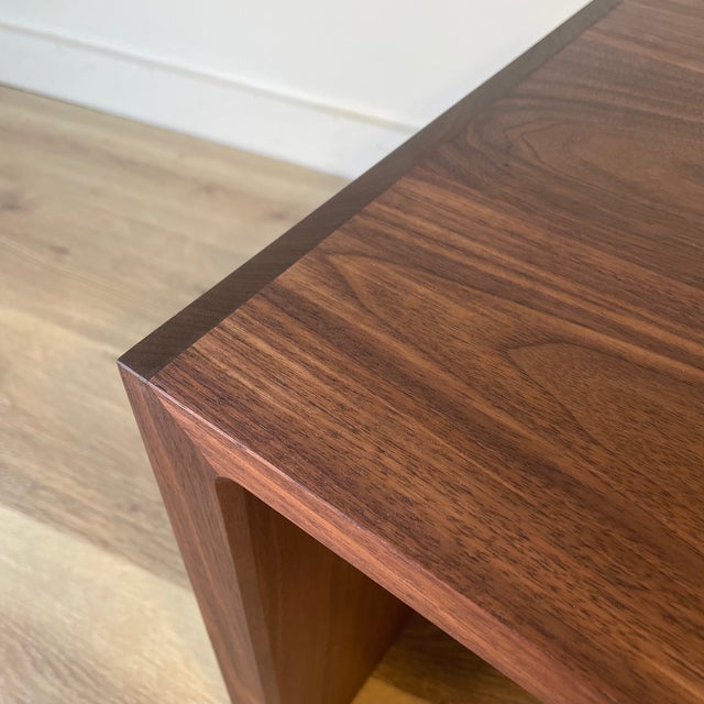Mid-Century Modern Handmade Modern Walnut Side Table For Sale - Image 3 of 12