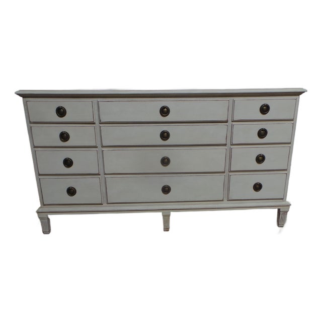 Gustavian Style Twelve Drawer Dresser For Sale