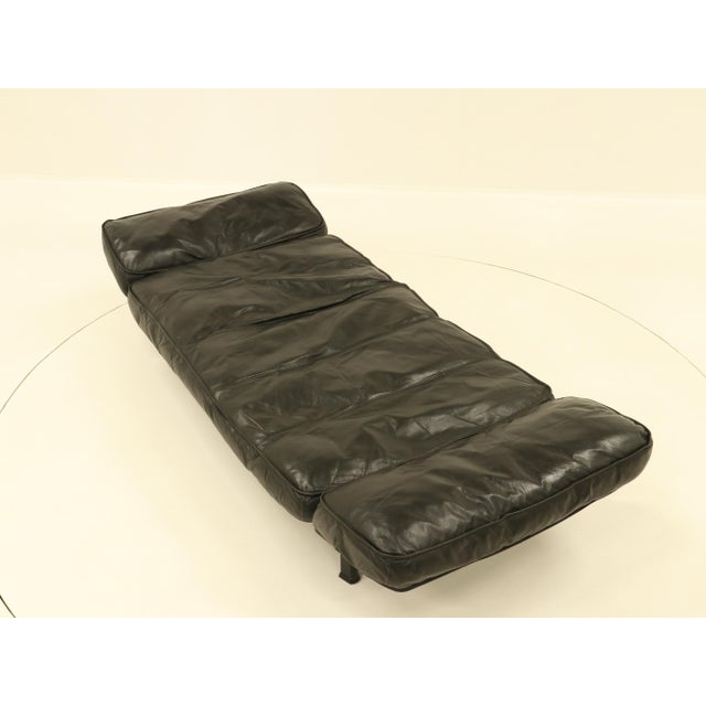 Daybed in Black Leather by Zanotta, 1990s For Sale - Image 6 of 18